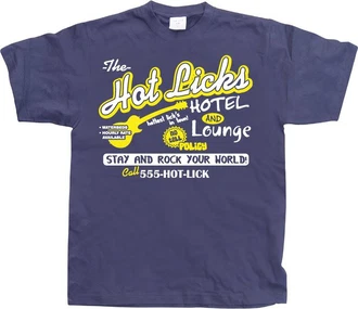 Hybris T-Shirt Hot Licks Hotel And Lounge Fliederfarben/Lila/Dunkelblau/Rosa/Blau