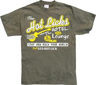 Hybris T-Shirt Hot Licks Hotel And Lounge Dunkelgrün/Neonfarben