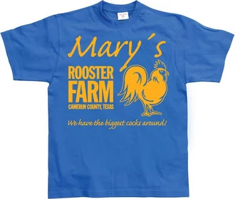 Hybris T-Shirt Mary's Rooster Farm Blau/Gelb/Dunkelblau Hybris T-Shirt Mary's Rooster Farm Blau/Gelb/Dunkelblau
