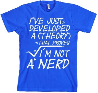 Hybris T-Shirt A Theory I'm Not A Nerd Hellblau/Lila/Blau