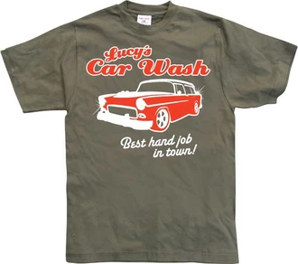 Hybris T-Shirt Lucy's Car Wash Dunkelgrün/Khaki Hybris T-Shirt Lucy's Car Wash Dunkelgrün/Khaki