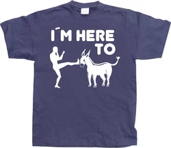 Hybris T-Shirt I'm Here To Kick Ass Lila/Fliederfarben/Dunkelblau