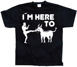 Hybris T-Shirt I'm Here To Kick Ass Schwarz/Gelb