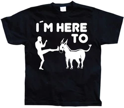 Hybris T-Shirt I'm Here To Kick Ass Schwarz/Gelb