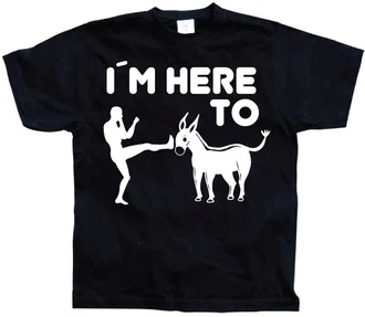 Hybris T-Shirt I'm Here To Kick Ass Schwarz/Gelb