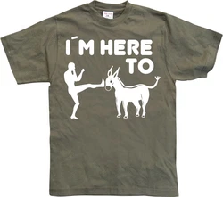 Hybris T-Shirt I'm Here To Kick Ass Dunkelgrün