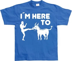 Hybris T-Shirt I'm Here To Kick Ass Hellblau/Blau