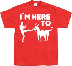 Hybris T-Shirt I'm Here To Kick Ass Rot/Dunkelrot