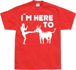Hybris T-Shirt I'm Here To Kick Ass Rot/Dunkelrot