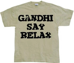 Hybris T-Shirt Gandhi Say Relax Beige/Gelb/Khaki/Grün/Hellgrün