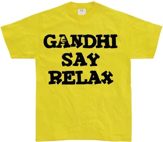 Hybris T-Shirt Gandhi Say Relax Gelb