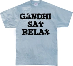 Hybris T-Shirt Gandhi Say Relax Hellblau/Lila/Blau