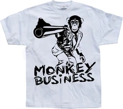 Hybris T-Shirt Monkey Business Weiß/Grau/Hellblau