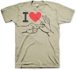 Hybris T-Shirt I Love To Make Love Dunkelgrün/Khaki