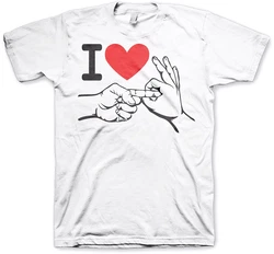 Hybris T-Shirt I Love To Make Love Weiß/Silber/Rot