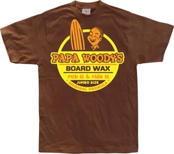 Hybris T-Shirt Papa Woodys Board Wax Dunkelbraun/Braun/Orange/Rot/Gelb