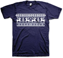 Hybris T-Shirt Scandinavian Christmas Dunkelblau/Blau