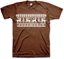 Hybris T-Shirt Scandinavian Christmas Braun/Dunkelbraun/Beige