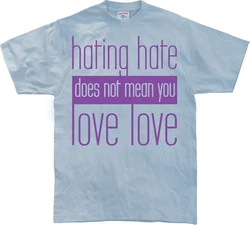 Hybris T-Shirt Hating Hate Love Love Blau/Rosa/Lila/Hellblau