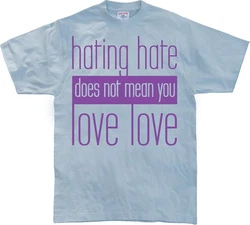 Hybris T-Shirt Hating Hate Love Love Blau/Rosa/Lila/Hellblau