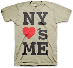 Hybris T-Shirt Ny Loves Me Dunkelgrün/Khaki/Beige/Braun