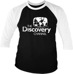 T-Shirt Distressed Logo Baseball 3/4 Sleeve Tee