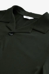 Next Kurzarmhemd Piqu Hemd Grün/Dunkelgrün/Schwarz