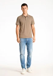 Lindbergh Poloshirt Khaki/Dunkelgrün/Braun/Grau