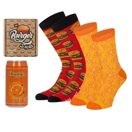 Socken FAST FOOD in origineller Verpackung in Gre 41/46 originell verpackt, Doppelpack Socken-Men, Geburtstag, Vatertag