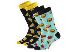 Apollo Socken FAST FOOD Gelb/Creme/Schwarz/Orange/Rot/Grau/Gold
