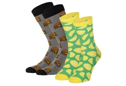 Apollo Socken FAST FOOD Orange/Gelb/Grün/Grau