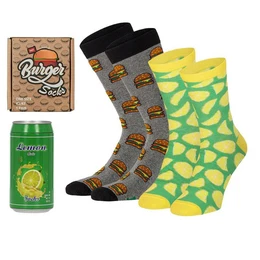 Socken FAST FOOD in origineller Verpackung in Gre 41/46 originell verpackt, Doppelpack Socken-Men, Geburtstag, Vatertag