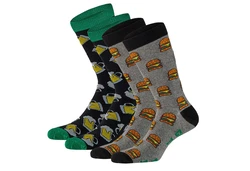 Apollo Socken FAST FOOD Grau/Schwarz/Dunkelgrün/Grün