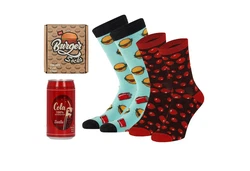 Apollo Socken FAST FOOD Schwarz/Rot/Lila/Braun