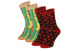 Apollo Socken FAST FOOD Gelb/Mischfarben/Lila/Rot/Orange/Braun