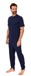Normann Care Pyjama Herren Pflegeoverall Dunkelblau/Blau