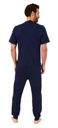 Normann Care Pyjama Herren Pflegeoverall Dunkelblau/Blau