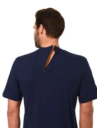 Normann Care Pyjama Herren Pflegeoverall Dunkelblau/Blau