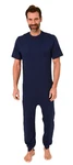 Normann Care Pyjama Herren Pflegeoverall Dunkelblau/Blau