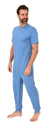 Normann Care Pyjama Herren Pflegeoverall Blau/Hellblau/Pastell