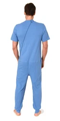 Normann Care Pyjama Herren Pflegeoverall Blau/Hellblau/Pastell