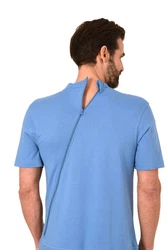Normann Care Pyjama Herren Pflegeoverall Blau/Hellblau/Pastell