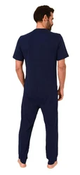 Normann Care Pyjama Pflegeoverall Herren Dunkelblau/Blau