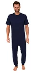 Normann Care Pyjama Pflegeoverall Herren Dunkelblau/Blau
