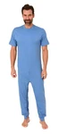 Normann Care Pyjama Pflegeoverall Herren Blau/Hellblau