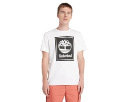 Timberland T-Shirt STACK LOGO Kurzarm Tee Weiß/Creme
