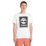 Timberland T-Shirt STACK LOGO Kurzarm Tee Weiß/Creme