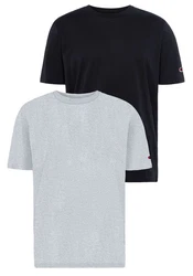 Champion T-Shirt 2Pack Crew-Neck Authentic Athletic Apparel (2-tlg.) Schwarz/Grau