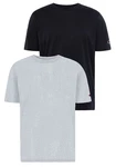 Champion T-Shirt 2Pack Crew-Neck Authentic Athletic Apparel (2-tlg.) Schwarz/Grau