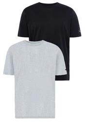 Champion T-Shirt 2Pack Crew-Neck Authentic Athletic Apparel (2-tlg.) Schwarz/Grau